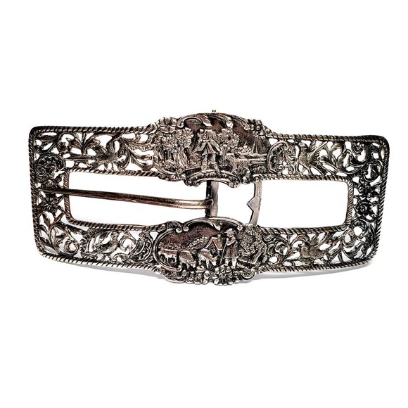 Vintage Shreve Crump & Low Sterling Silver Large Belt Buckle #6623 main image 5